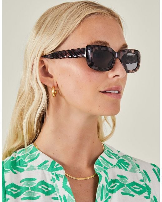Accessorize Natural Tan Tortoiseshell Twist Arm Sunglasses