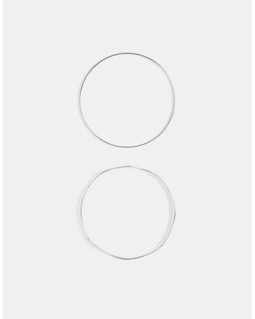 Accessorize White 2-Pack Sterling-Plated Bangles