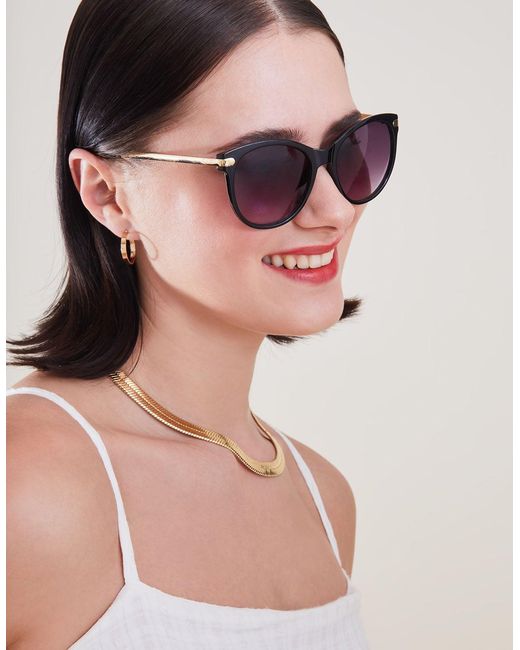 Accessorize Brown Metal Arm Classic Sunglasses