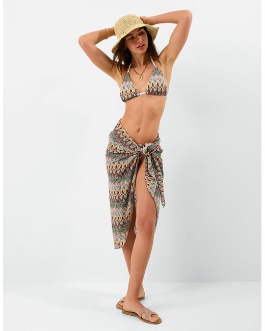 Accessorize Natural Crochet Triangle Bikini Top