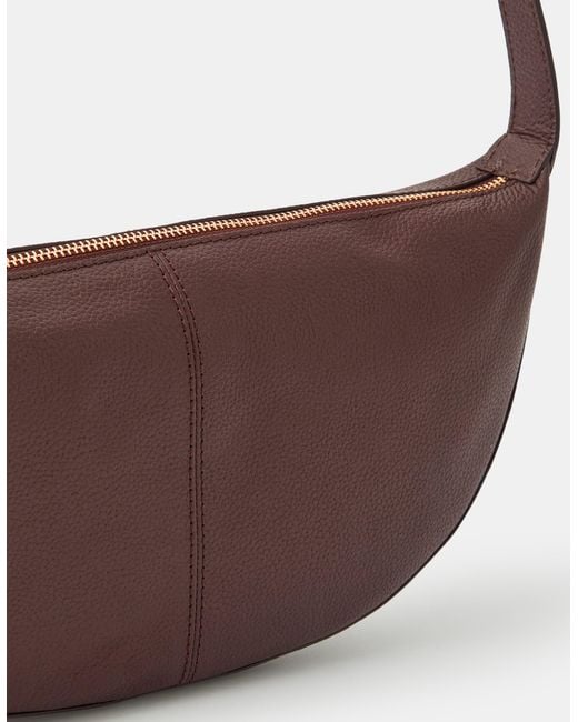 Accessorize Brown Leather Sling Crossbody Bag
