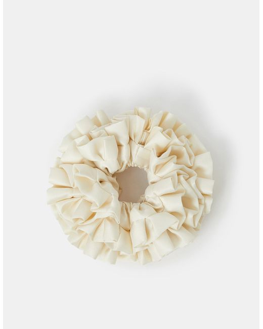 Accessorize White Oversized Ruffle Satin Hair Scrunchie