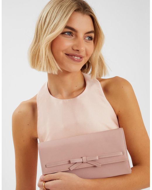 Accessorize Natural Bow Clutch Bag