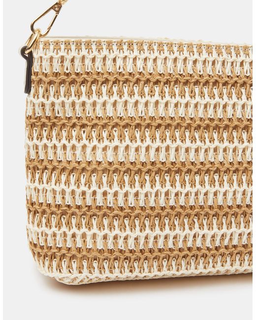 Accessorize Blue Stripe Raffia Crossbody Bag