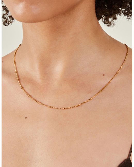 Accessorize Natural Women's 14ct Gold-plated Long Bobble Necklace