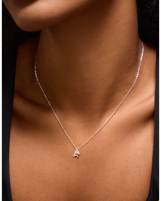 Accessorize Brown Sterling Stone Initial Pendant Necklace