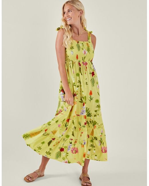 Accessorize Women's Botanical Print Maxi Dress Yellow