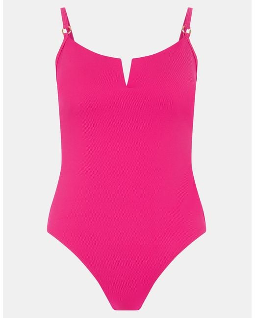 Accessorize Pink Rib Shaping Swimsuit