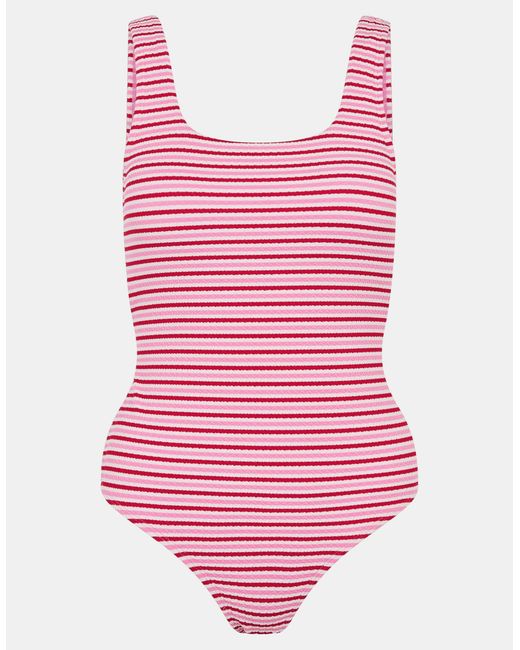 Accessorize Stripe Crinkle Textured Swimsuit