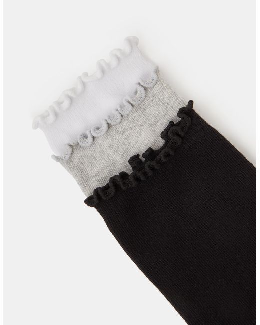 Accessorize White 3-Pack Frill Ankle Socks
