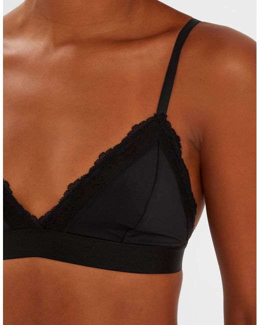 Accessorize Black Lace Trim Bralette