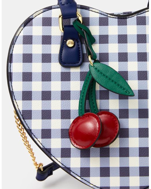 Accessorize Pink Gingham Heart Crossbody Bag