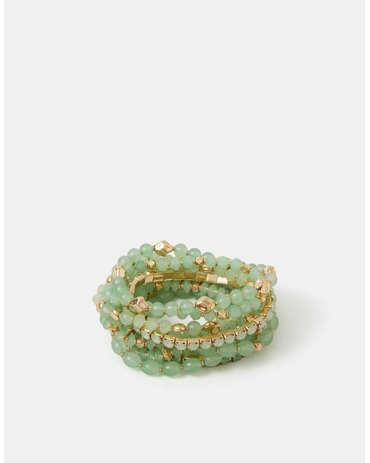 Accessorize Green 11-Pack Bead Stretch Bracelets