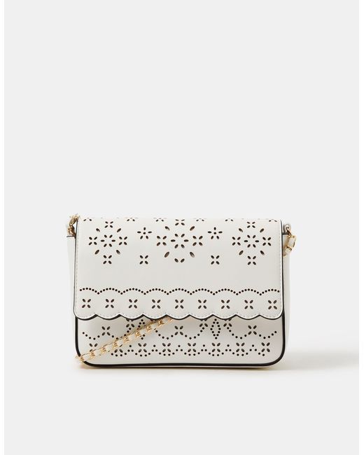 Accessorize White Laser Cut Crossbody Bag