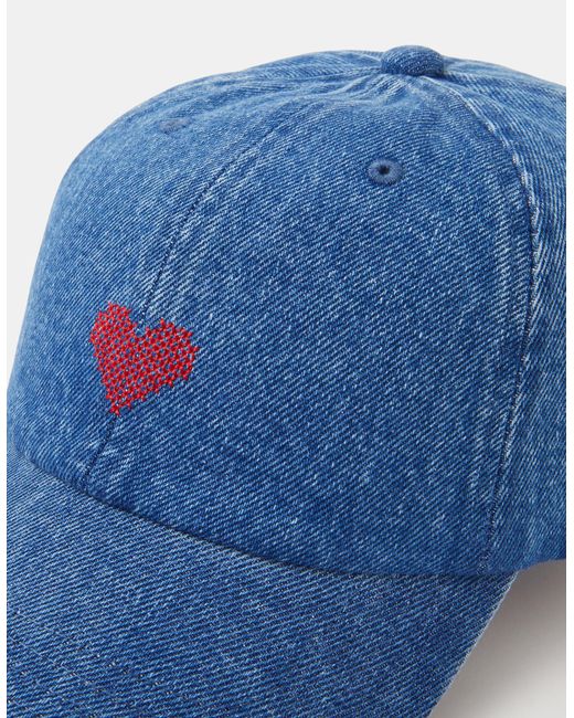 Accessorize Blue Heart Denim Baseball Cap