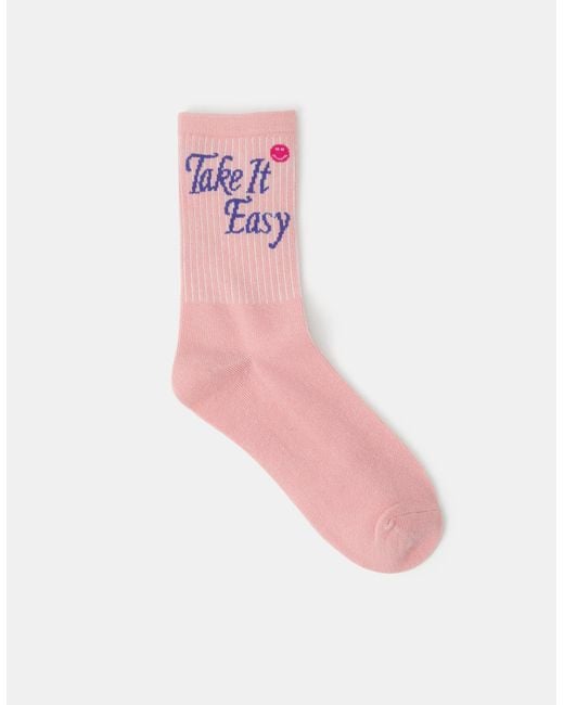 Accessorize Pink Take It Easy Socks