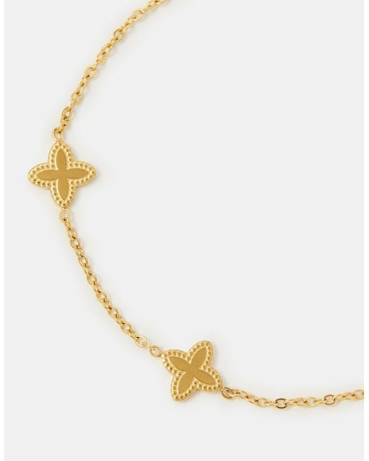 Accessorize Metallic Stainless Steel Clover Station Bracelet