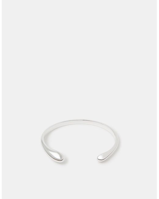 Accessorize White Sterling-Plated Open Cuff Bracelet