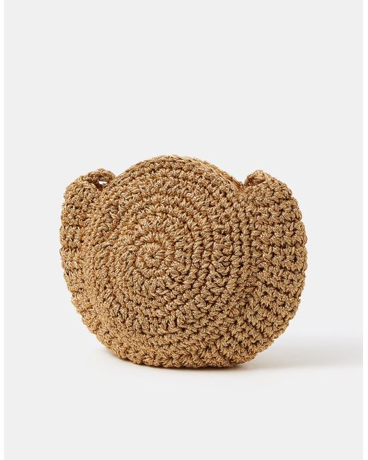 Accessorize Metallic Shell Macramé Crossbody Bag