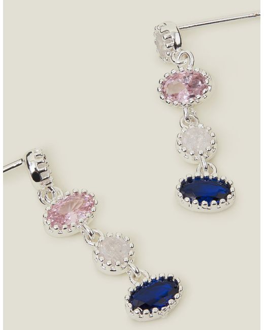 Accessorize Blue Women's Sterling Silver-plated Stone Drop Earrings
