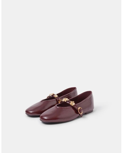 Accessorize Blue Flower Mary Jane Ballet Flats