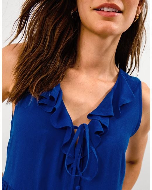Accessorize Blue Ruffled Strapless Ruffle Mini Dress, Dark