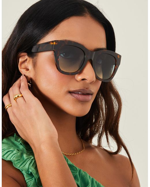 Accessorize Multicolor Amber Chunky Cateye Sunglasses