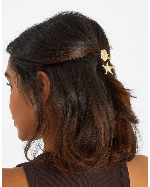 Accessorize White 4-Pack Mini Shell Claw Clips