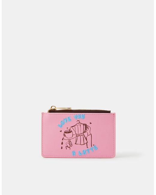 Accessorize Pink Love You A Latte Card Holder