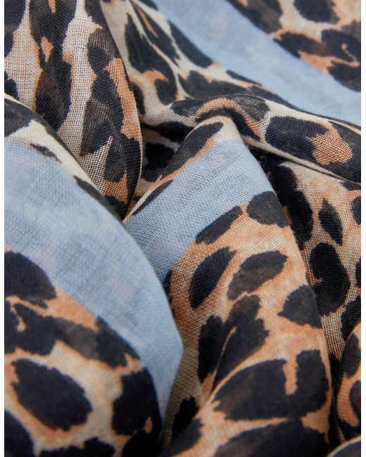 Accessorize Blue Lightweight Leopard Print Scarf