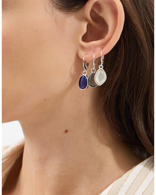 Accessorize Blue 3-Pack Hoop Earrings