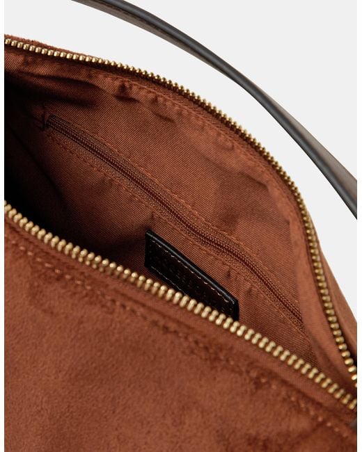 Accessorize Brown Faux Suede Handheld Bag