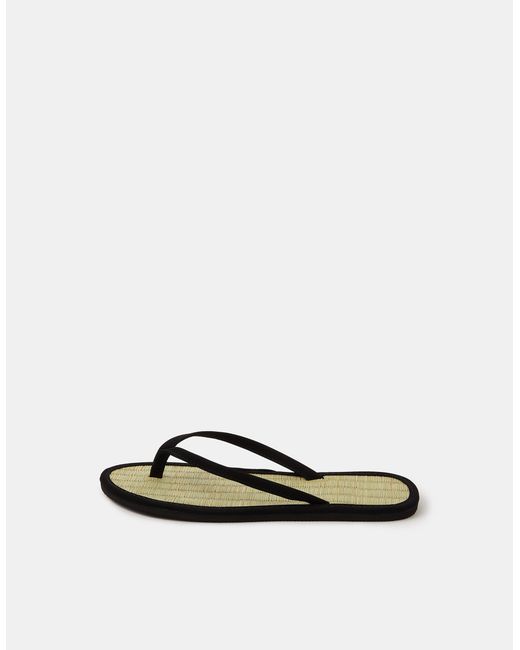 Accessorize Black Plain Seagrass Flip Flops