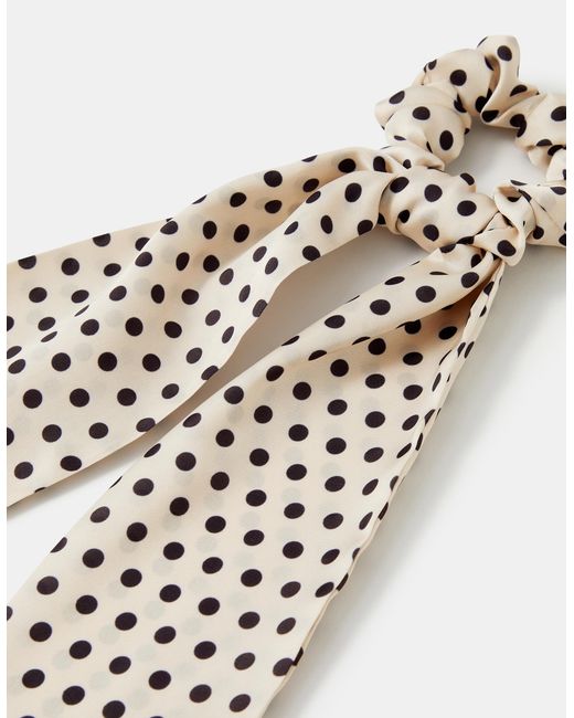 Accessorize Black Polka Dot Scarf Hair Scrunchie