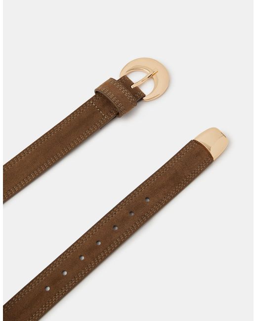 Accessorize Natural Faux Suede Buckle Belt