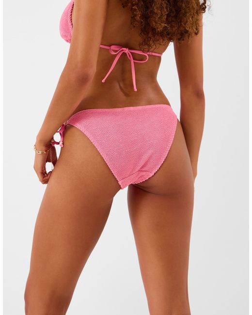Accessorize Orange Crinkle Tie Side Bikini Bottoms
