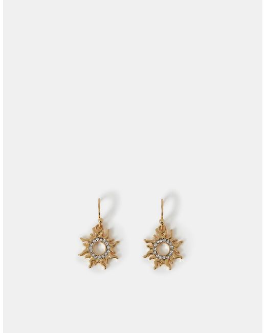 Accessorize Metallic Sun Charm Drop Earrings