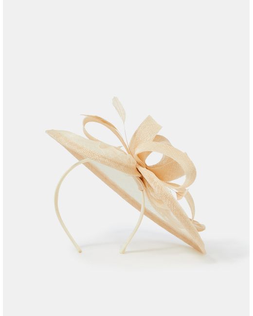 Accessorize Yellow Bow Feather Disc Fascinator