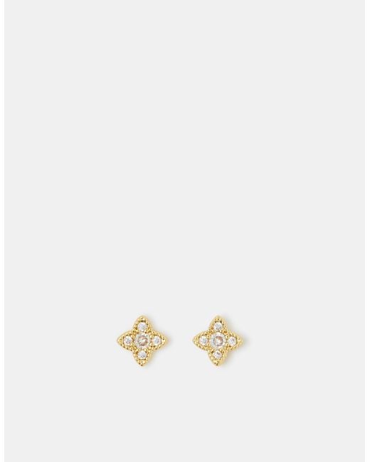 Accessorize White 14Ct-Plated Clover Stud Earrings