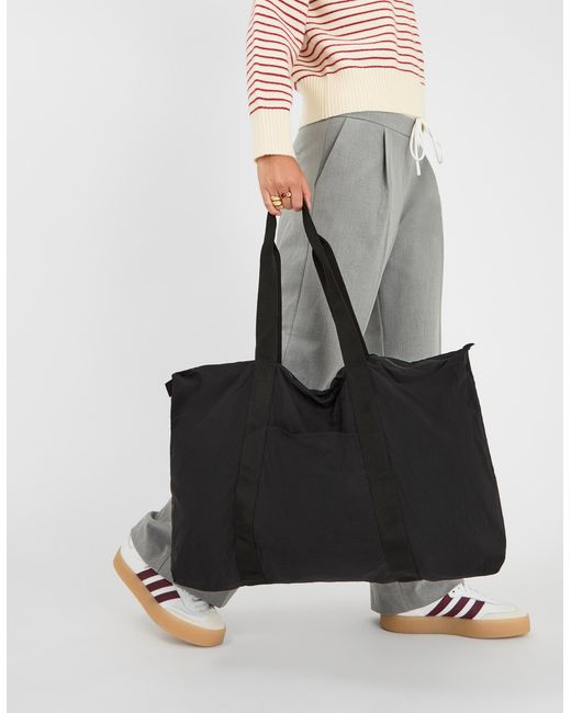 Accessorize Black Nylon Packable Travel Weekender Bag