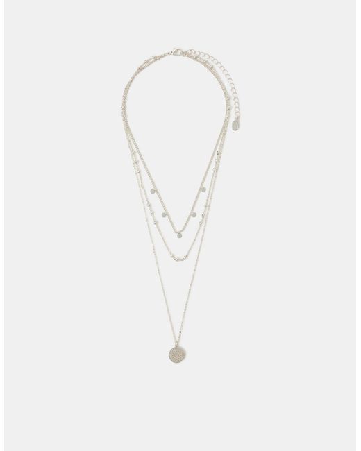Accessorize Green Filigree Coin Pendant Layered Necklace
