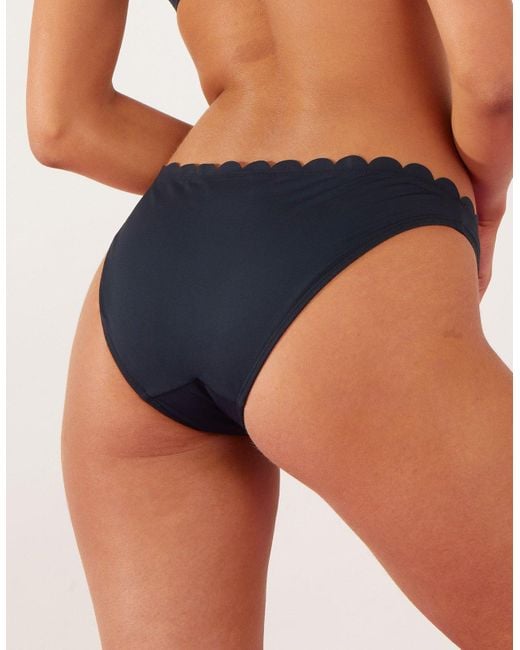 Accessorize Blue Scallop Trim Bikini Bottoms