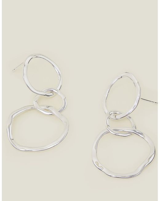 Accessorize Natural Women's Sterling Silver-plated Circle Drop Earrings
