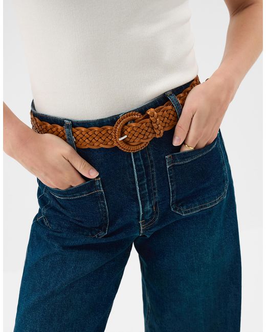 Accessorize Brown Plaited Leather Belt