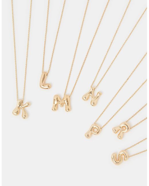 Accessorize Metallic Bubble Initial Pendant Necklace