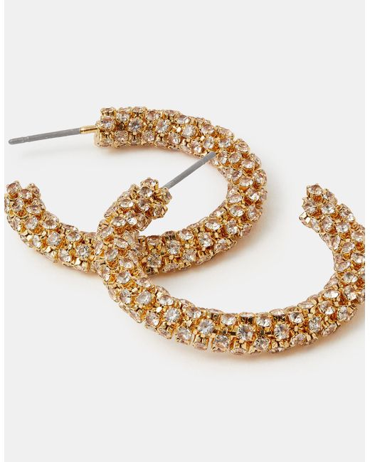 Accessorize White Chunky Diamanté Hoop Earrings