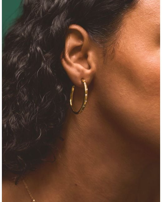 Accessorize Metallic Stainless Steel Cubic Zirconia Hoop Earrings