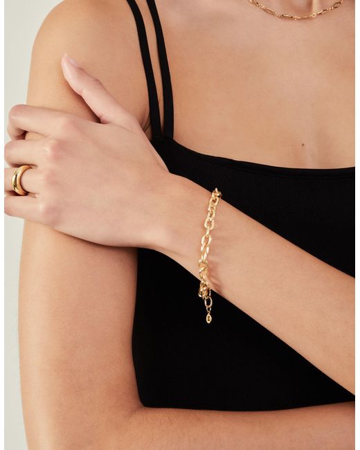 Accessorize Metallic Women's 14ct Gold-plated Chunky Curb Chain Bracelet