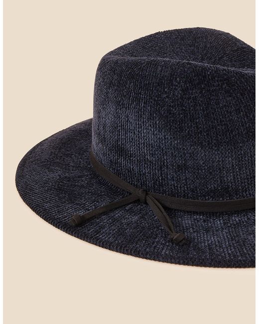 Accessorize Black Women's Chenille Packable Fedora Hat Blue