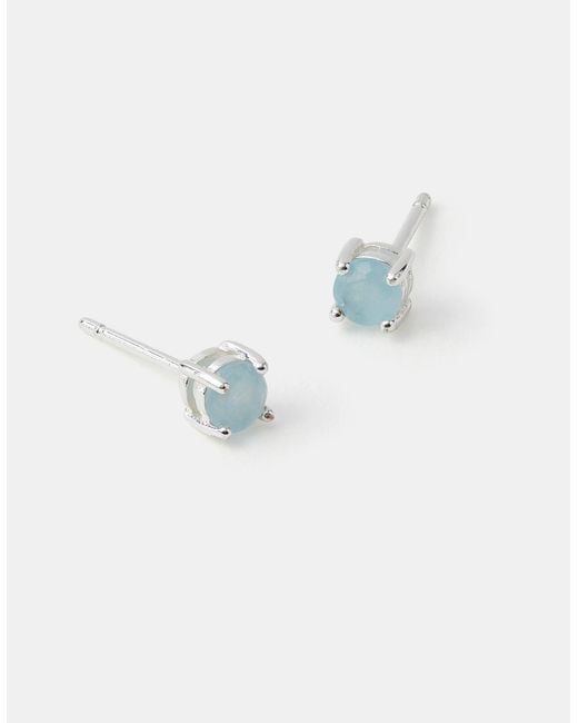 Accessorize Blue Sterling-Plated Quartz Stud Earrings